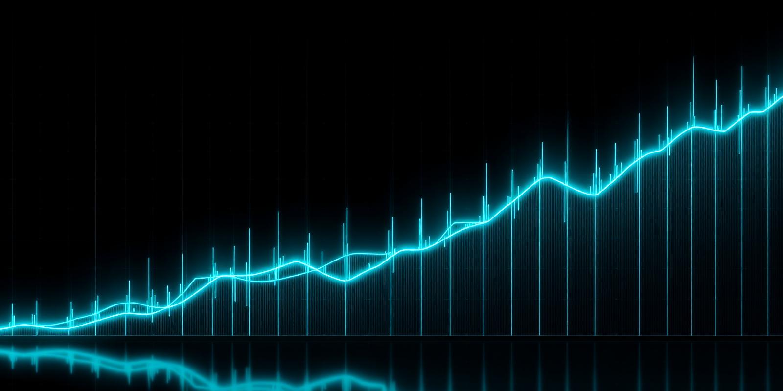 Neon growth chart visualization
